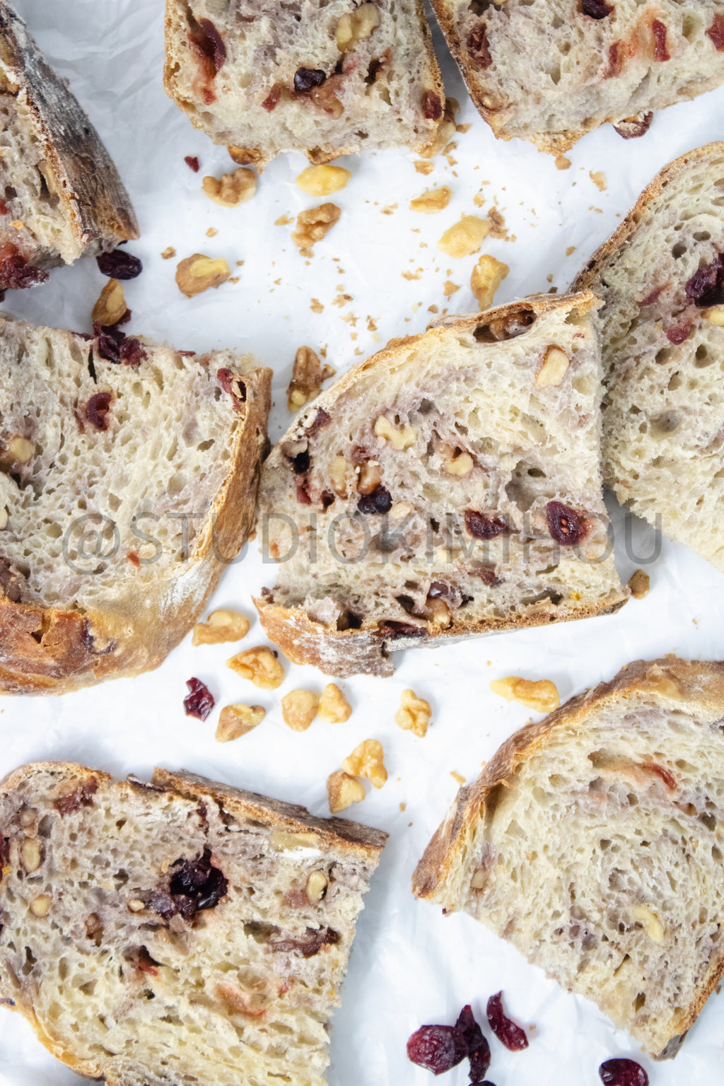 Semi-Exclusive Orange Cranberry Walnut Sourdough on Marble
