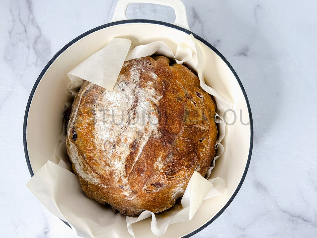Semi-Exclusive Orange Cranberry Walnut Sourdough on Marble